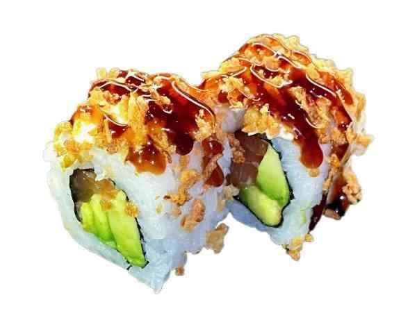 25A. Saumon avocat oignon frit (sauce anguille mayo)
